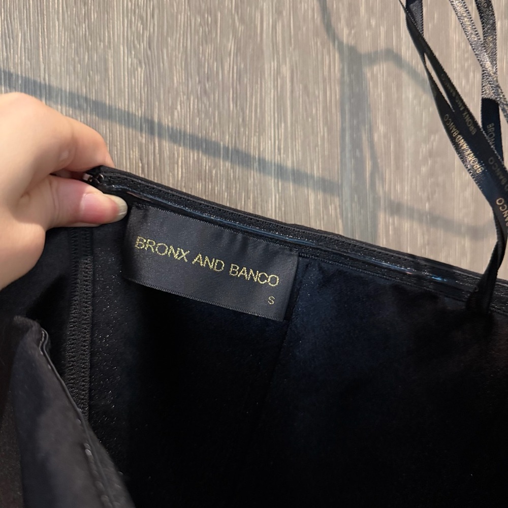 Bronx and Banco Black Strapless Bodice with Cream Appliqué Maxi Skirt - Picture 6 of 13